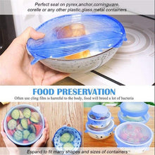Load image into Gallery viewer, 6pcs/set Reusable Silicone Stretch Lids Kitchen Food Wrap Bowl Storage Wraps Cover Various Size