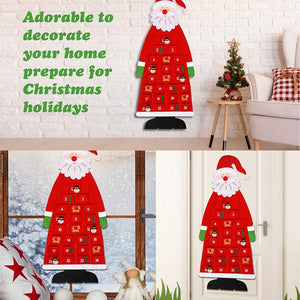 24 Days Pockets Xmas Countdown Calendar Decorations Wall Hanging Decoration