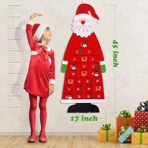 24 Days Pockets Xmas Countdown Calendar Decorations Wall Hanging Decoration