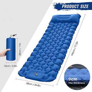 Inflatable Camping Mat with Pillow Built-in Pump