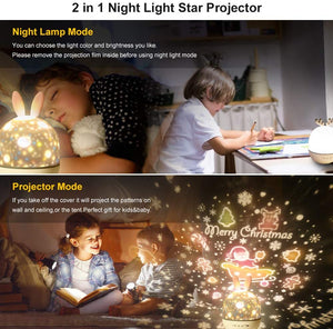 Star Projector Night Light Lamp 2 in 1 Kids Night Light Projector with Blutooth Music Speaker