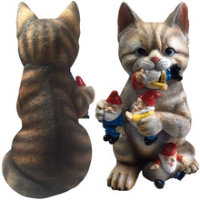 Load image into Gallery viewer, Mischievous Cat Garden Gnome Statue Figurine