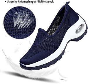 Womens Trainers Breathable Running Shoes Air Cushion Slip On Walking Shoes
