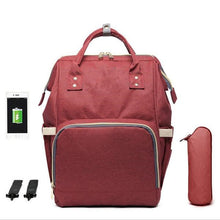 Load image into Gallery viewer, Waterproof USB Diaper Bag Baby Care Large Capacity Mom Backpack