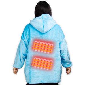 Portable Heated Microfiber Plush Flannel Sherpa Blanket