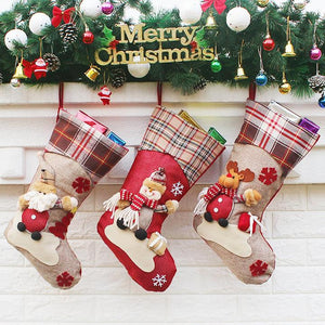 3 Pcs 3D Santa Christmas Stocking Christmas Decor