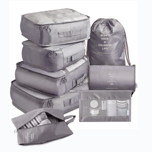 8pcs-Waterproof Travel Luggage Organizer Packing Bags