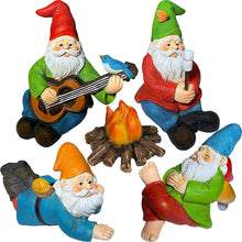 Load image into Gallery viewer, 5pcs Miniature Garden Gnomes Camping Gnome Kit