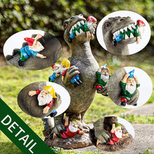Load image into Gallery viewer, Dinosaur Eating Gnomes Garden Statues Art Decor