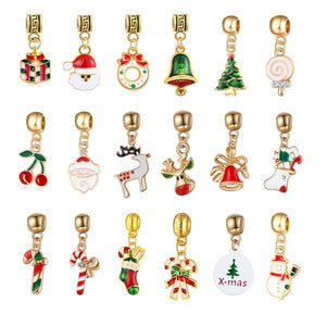 Christmas Advent Countdown Calendar Year DIY Bracelet Earrings Jewelry Set