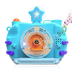 Children Blowing Bubble Toys With Music Light Automatic Bubble Camera Toy