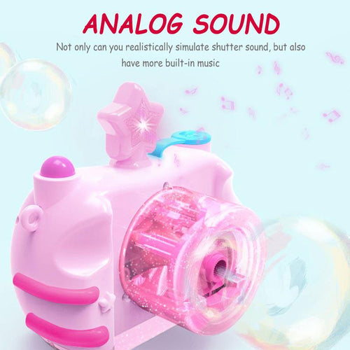 Children Blowing Bubble Toys With Music Light Automatic Bubble Camera Toy