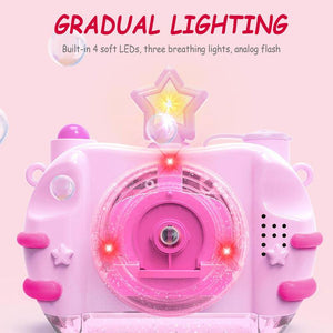 Children Blowing Bubble Toys With Music Light Automatic Bubble Camera Toy