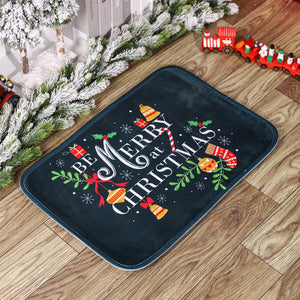 Christmas Door Mat Santa Claus Flannel Outdoor Carpet