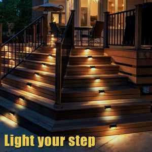 LED Outdoor Waterproof Wall Light Garden Landscape Step Stair Deck Lights Balcony Fence Solar Light