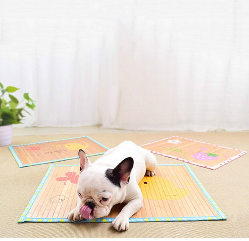 Pet Dog Mat Bamboo Mat Bite-resistant Dog Mat Summer Sleeping Cooling Mat