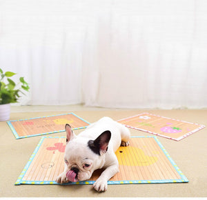 Pet Dog Mat Bamboo Mat Bite-resistant Dog Mat Summer Sleeping Cooling Mat