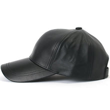 Load image into Gallery viewer, Unisex Men Women Black PU Leather Baseball Cap Hat