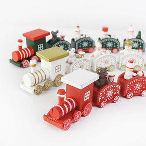 Little Train Wooden Christmas Decorations