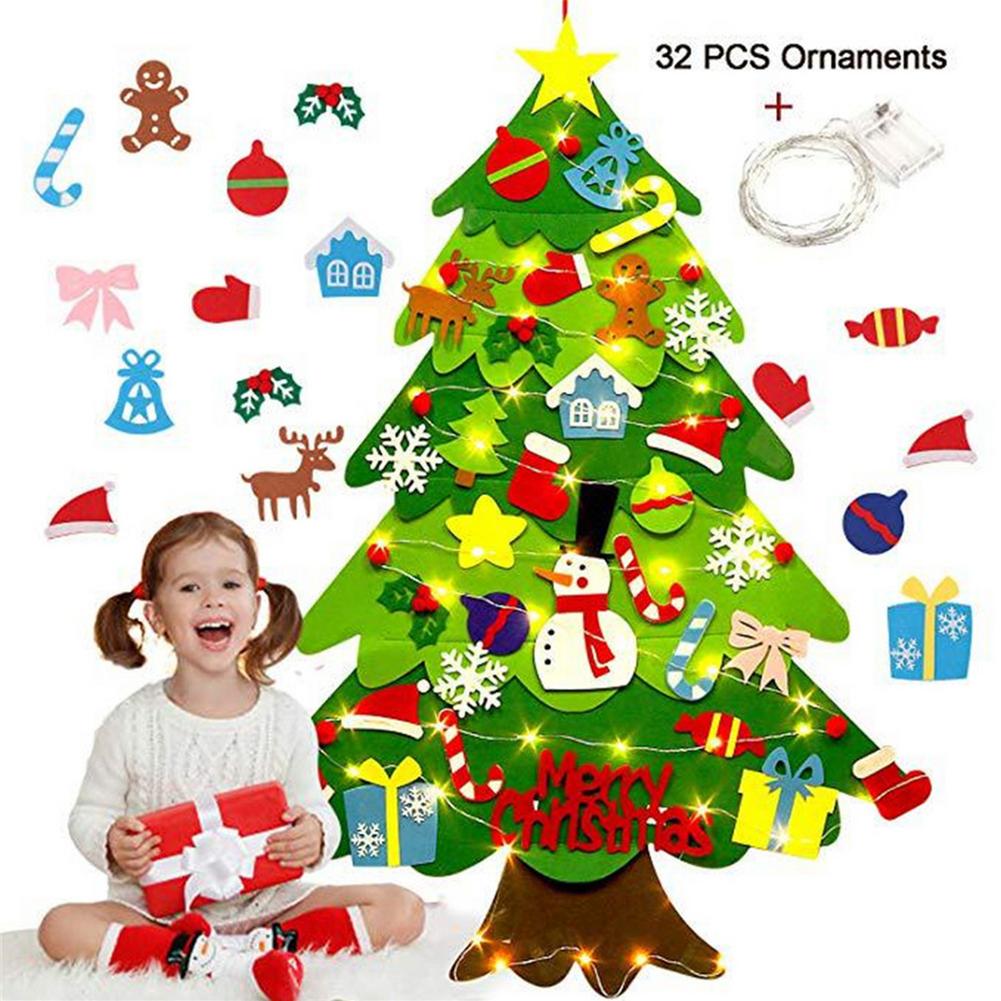 3D DIY 2.95ft Felt Christmas Tree Set with 25PCS Ornaments