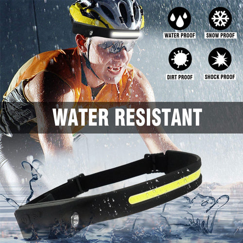 Rechargerable COB LED Headlamp Sensor Headlight with Built-in Battery Flashlight