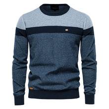 Load image into Gallery viewer, Spliced Cotton Sweater Men Casual O-neck High Quality Pullover Knitted Sweaters