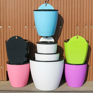 Self Watering Multi Color Hanging Planter with Hook