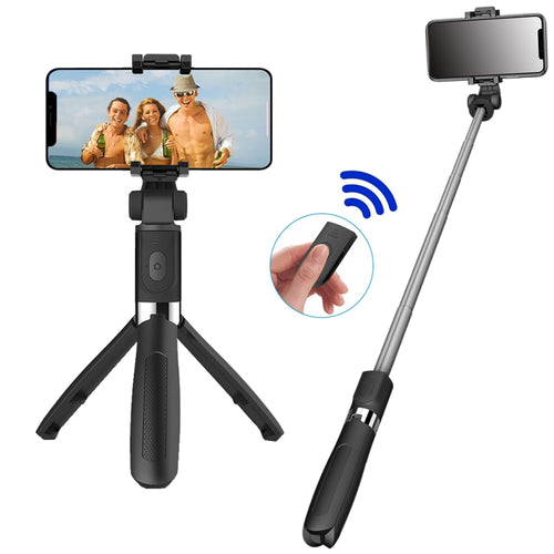 2-in-1 Foldable Monopod and Tripod with Remote Control Shutter Fill Light