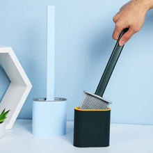 Load image into Gallery viewer, Silicone Toilet Brush Long Handle Soft Rubber Cleaning Base Set
