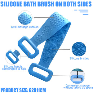 Silicone Back Scrubber Body Exfoliating Massage For Shower Strap