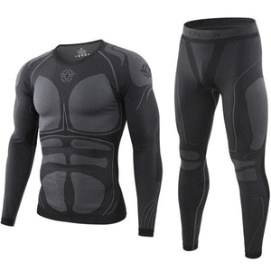 Men Thermal Underwear Set Comfortable Warm Outdoor Sport Tights Suit