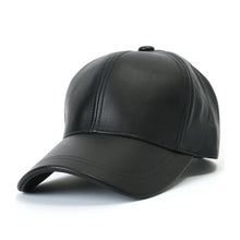 Load image into Gallery viewer, Unisex Men Women Black PU Leather Baseball Cap Hat