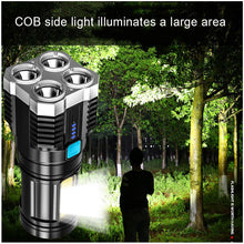 Load image into Gallery viewer, 4-core Super Bright Flashlight Rechargeable Outdoor Multi-function COB Light