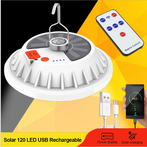 Rechargeable LED Bulb Lamp Remote Control Solar Charging Portable Emergency Night Light