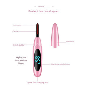 Electric Heated Eyelash Curler USB Charge Makeup Curling Kit