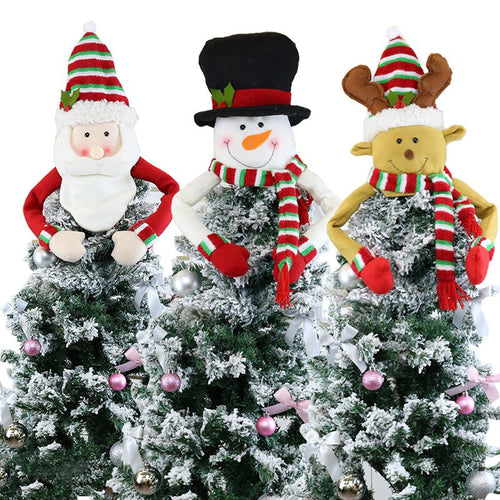 Christmas Tree Top Star Snowman Decorations Felt Christmas Tree Hat Pendant Decorations