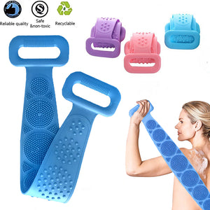 Silicone Back Scrubber Body Exfoliating Massage For Shower Strap