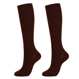 Pressure Compression Stockings Unisex Solid Color Thigh High Socks Nylon Long Socks