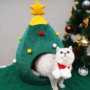 Christmas tree shape Kennel Winter Warm Nest Soft Foldable Pet Dog Cat Bed