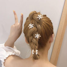 Load image into Gallery viewer, Mini Pearl Hair Claw for Women Girls Retro Rhinestone Flower Crab Claw Clip