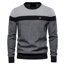 Load image into Gallery viewer, Spliced Cotton Sweater Men Casual O-neck High Quality Pullover Knitted Sweaters