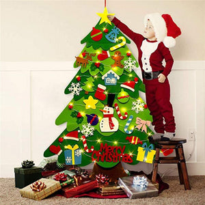 3D DIY 2.95ft Felt Christmas Tree Set with 25PCS Ornaments