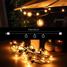 Load image into Gallery viewer, 25Ft G40 Globe Bulb String Lights With 25 Clear Ball Vintage Bulbs Indoor/Outdoor Hanging Umbrella Patio String Lighting