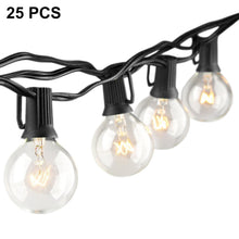 Load image into Gallery viewer, 25Ft G40 Globe Bulb String Lights With 25 Clear Ball Vintage Bulbs Indoor/Outdoor Hanging Umbrella Patio String Lighting