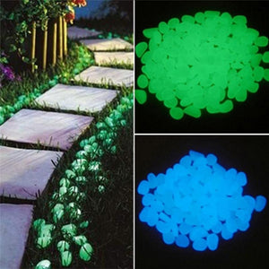 50Pcs Glow in the Dark Garden Pebbles Glow Stones Rocks for Walkways Garden Path Patio Lawn Garden Yard Decor