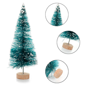 34 Pcs Mini Christmas Tree Snow Frost Small Pine Tree DIY Craft Decoration
