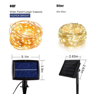 Solar String Fairy Lights 12m 100LED / 5M 50 LED Waterproof Outdoor Garland Solar Power Lamp