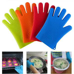 Silicone Oven Kitchen Glove Heat Resistant Thick Cooking BBQ Grill Glove