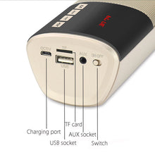 Load image into Gallery viewer, Portable Wireless HiFi Bluetooth Soundbar Speaker with Clock