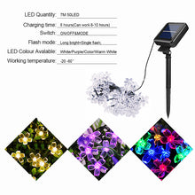 Load image into Gallery viewer, 7M Solar LED String Lights Outdoor Waterproof Sakura Flower Fairy Light